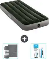 Bol.com Intex Luchtbed - 1-Persoons - 76 x 191 x 25 cm - Groen - Inclusief Hoeslaken en Reparatieset aanbieding
