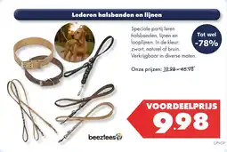 Huisdier Voordeelshop Lederen halsbanden en lijnen aanbieding