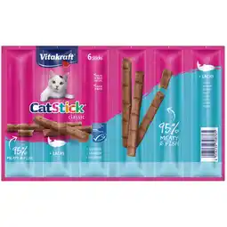 Dirk Vitakraft Kattensnacks sticks mini zalm 6 stuks aanbieding