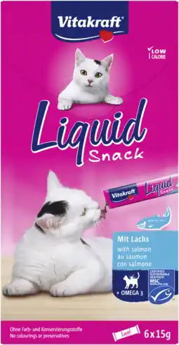 Dirk Vitakraft Kattensnacks liquid zalm-omega aanbieding