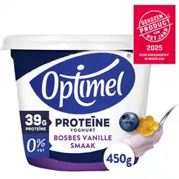 Albert Heijn Optimel Proteïne yoghurt bosbes vanillesmaak aanbieding