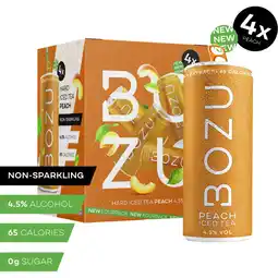 Albert Heijn Bozu Hard iced tea peach 4-pack aanbieding