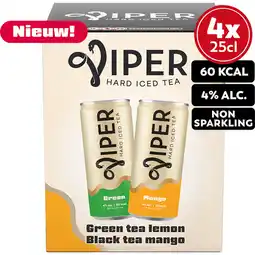 Albert Heijn Viper Hard iced tea green & mango 4-pack aanbieding
