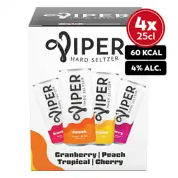 Albert Heijn Viper Hard seltzer variety 4-pack aanbieding