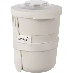 Albert Heijn Amuse Tylla duo mueslibeker met spork beige aanbieding