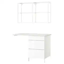IKEA Enhet wit modulair keukenmeubel waaronder een kast met lades en een open wandplank aanbieding