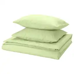 IKEA Groen beddengoed set met gerecycled polyester, envelopkussen, knoopsluiting aanbieding