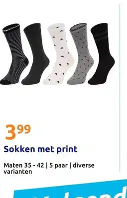 Action Sokken met print aanbieding
