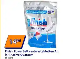 Action Finish Powerball vaatwastabletten All in 1 Active Quantum aanbieding