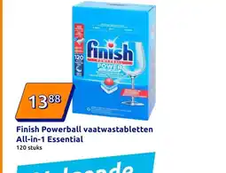 Action Finish Powerball vaatwastabletten All-in-1 Essential aanbieding