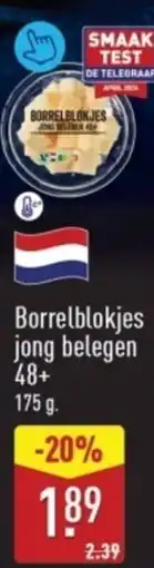 ALDI Borrelblokjes jong belegen 48+ aanbieding