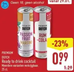 ALDI Premium Dutch Ready to drink cocktail aanbieding