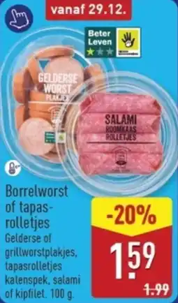 ALDI Borrelworst of tapas-rolletjes aanbieding