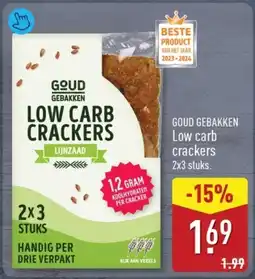 ALDI Goud gebakken Low carb crackers aanbieding