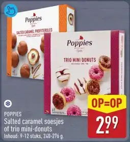 ALDI Poppies Salted caramel soesjes of trio mini-donuts aanbieding