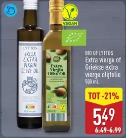 ALDI Bio of lyttos Extra vierge of Griekse extra vierge olijfolie aanbieding