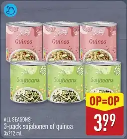 ALDI All seasons 3-pack sojabonen of quinoa aanbieding