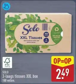 ALDI Solo 3-laags tissues XXL box aanbieding