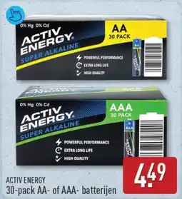 ALDI Activ energy 30-pack AA of AAA-batterijen aanbieding