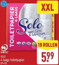 ALDI Solo 4-laags toiletpapier aanbieding