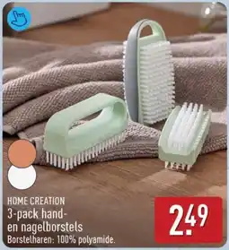 ALDI Home creation 3-pack hand en nagelborstels aanbieding