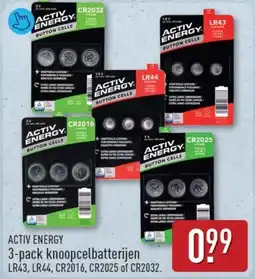 ALDI Activ energy 3-pack knoopcelbatterijen aanbieding