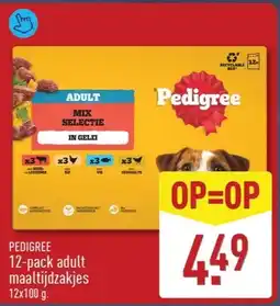 ALDI Pedigree 12-pack adult maaltijdzakjes aanbieding