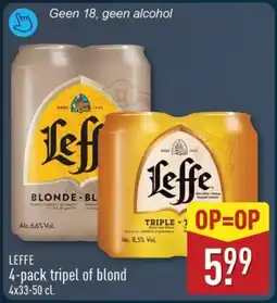 ALDI Leffe 4-pack tripel of blond aanbieding