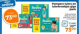 Trekpleister Pampers luiers en luierbroekjes giga pack aanbieding