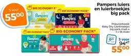 Trekpleister Pampers luiers en luierbroekjes big pack aanbieding