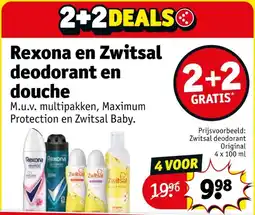 Kruidvat Rexona en Zwitsal deodorant en douche aanbieding