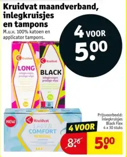 Kruidvat Kruidvat maandverband, inlegkruisjes en tampons aanbieding