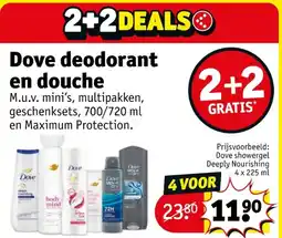 Kruidvat Dove deodorant en douche aanbieding