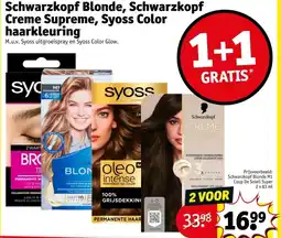 Kruidvat Schwarzkopf Blonde, Schwarzkopf Creme Supreme, Syoss Color haarkleuring aanbieding
