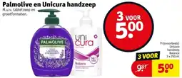 Kruidvat Palmolive en Unicura handzeep aanbieding