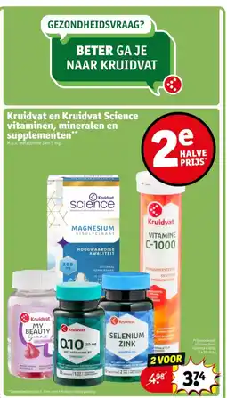 Kruidvat Kruidvat en Kruidvat Science vitaminen, mineralen en supplementen aanbieding