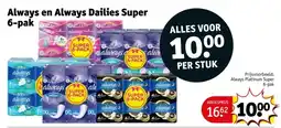 Kruidvat Always en Always Dailies Super aanbieding