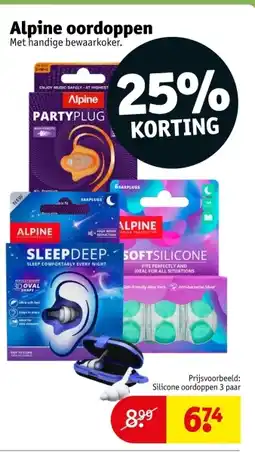 Kruidvat Alpine oordoppen aanbieding