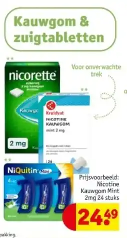 Kruidvat Nicotine Kauwgom mint aanbieding