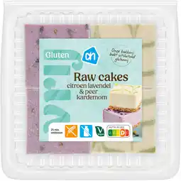 Albert Heijn AH Glutenvrij Raw cakes citroen lavendel&peer kardemom aanbieding