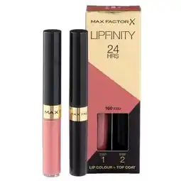 Trekpleister Max Factor Lipfinity Lip Colour 160 Iced 2-Step Longlasting Lipstick aanbieding