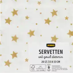 Jumbo Jumbo Servetten Wit Goud Stermix 20 Stuks aanbieding