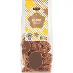 Jumbo Jumbo Pretzels Melkchocolade en Musket 110 g aanbieding