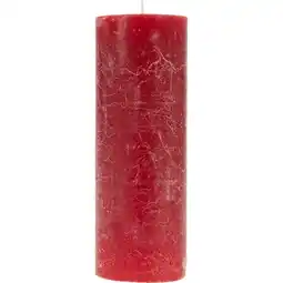 Jumbo Donkerrode rustieke kaars, perfect voor kerst. Branden gaat maar liefst 65 uur mee. Vegan! aanbieding