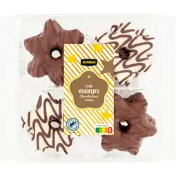Jumbo Jumbo Ster Kransjes Chocolade & Crème 225 g aanbieding