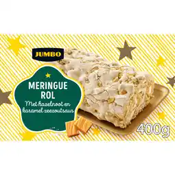 Jumbo Jumbo Meringue Rol met Hazelnoot en Karamel Zeezoutsaus 400g aanbieding