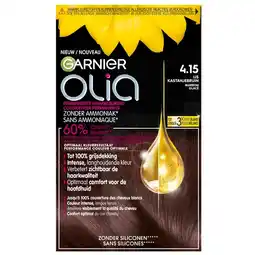 Trekpleister Garnier Olia 4.15 IJs Kastanje Middenbruin Permanente Haarkleuring aanbieding