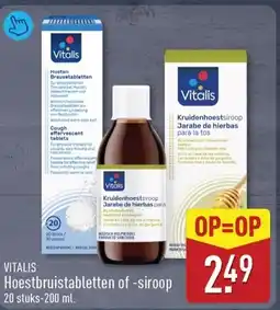 ALDI Vitalis Hoestbruistabletten of siroop aanbieding