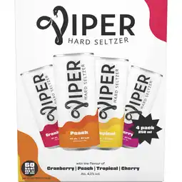 Dekamarkt Viper Hard seltzer 4x250ml aanbieding