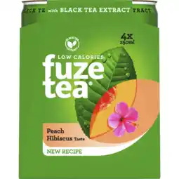 Dekamarkt Fuze tea Ice tea perzik hibiscus 4x25 cl aanbieding